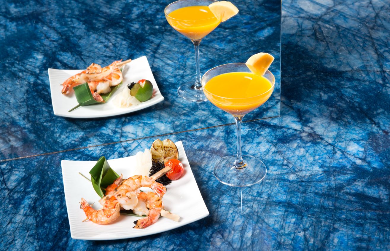 SHRIMP KUSHIYAKI AND LOTUS MARTINI 1