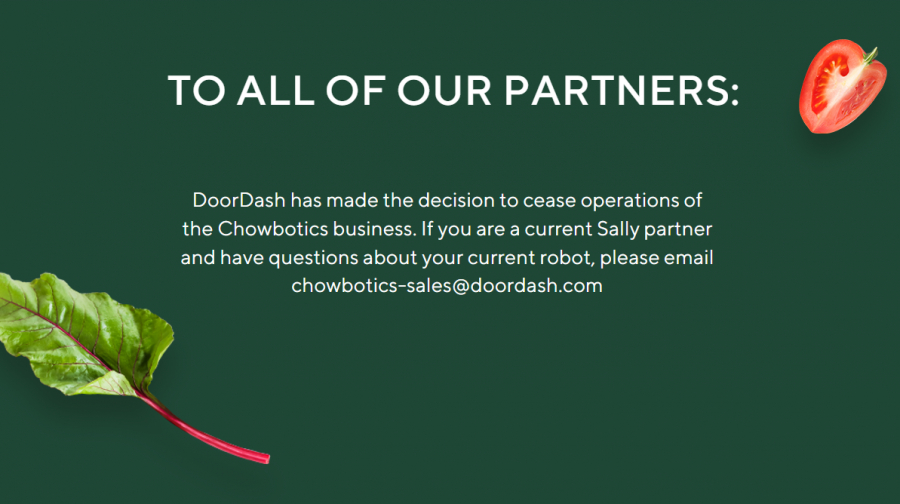 DoorDash: Βάζει λουκέτο στην Chowbotics
